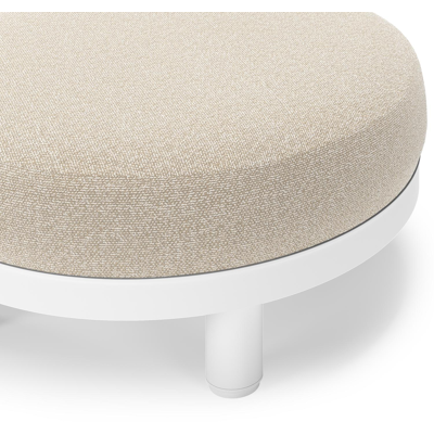 Donato lounge poef in wit aluminium met All Weather Cosytica Marbella Ecru kussen