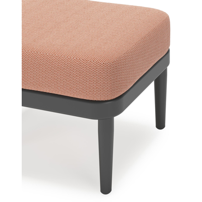 Pouf Orso en aluminium noir et coussins en all weather sunbrella® luxe Lopi Fawn