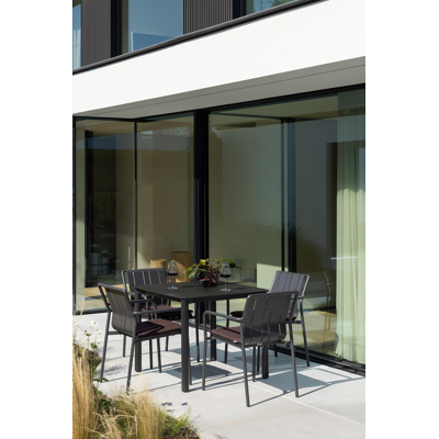 Bolito tuinstoel in zwart aluminium