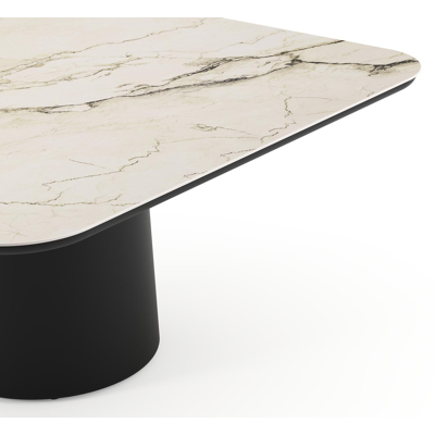 Amico tuintafel afgerond vierkant in zwart aluminium en volkeramiek Colorado Dunes - L 148 x B 148 x H 73.5 cm