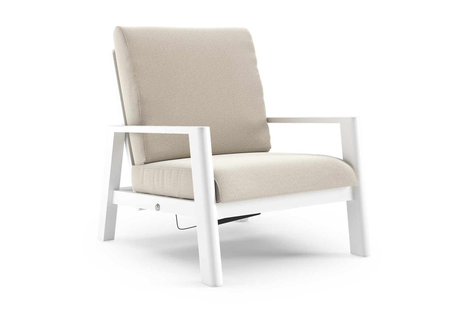 Cirello loungestoel 1-zit in wit aluminium met lopi marble all weather sunbrella® luxe kussen