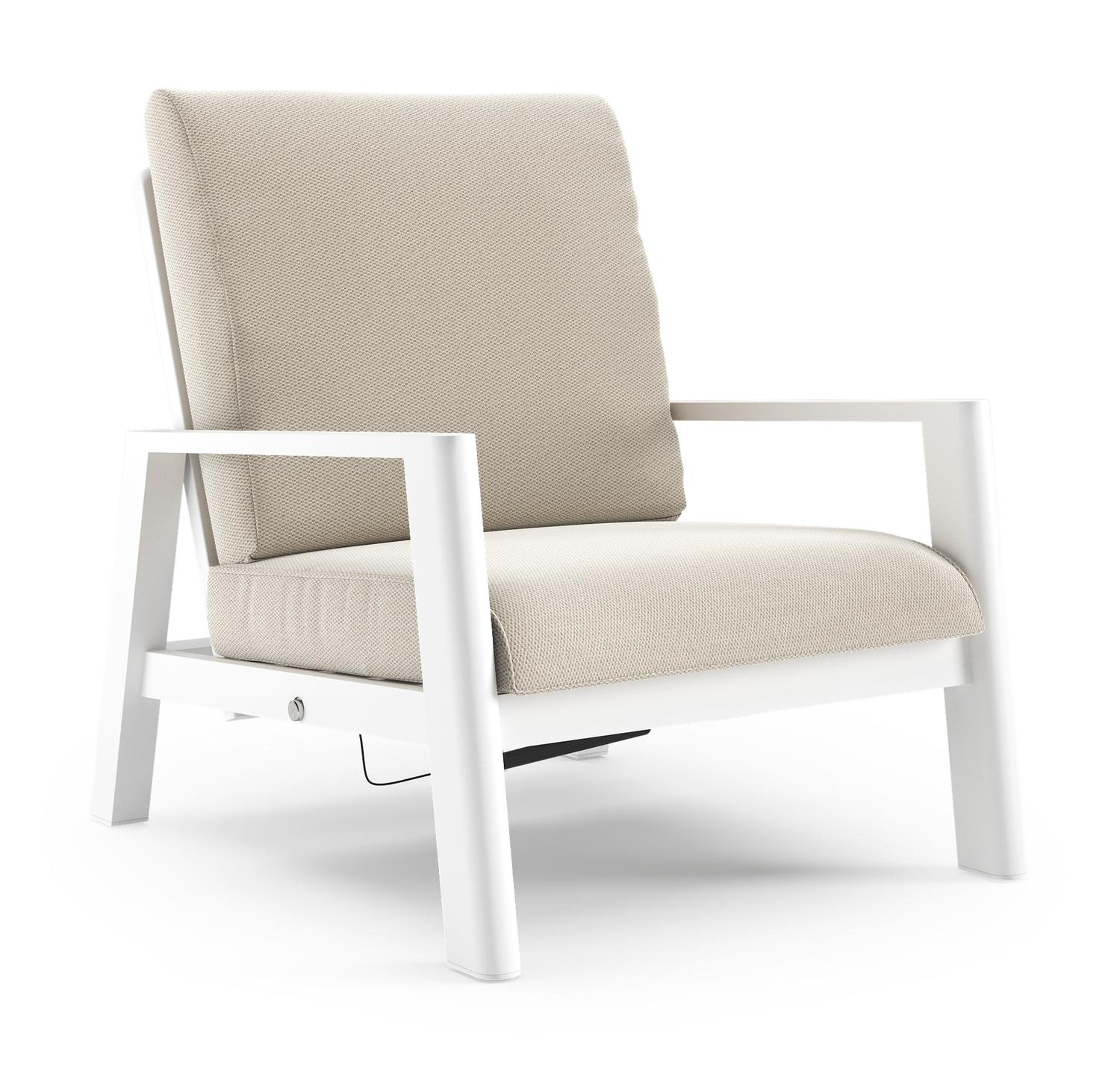 Cirello loungestoel 1-zit in wit aluminium met lopi marble all weather sunbrella® luxe kussen