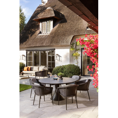 Toblino stapelbare tuinstoel zwart - aluminium en wicker