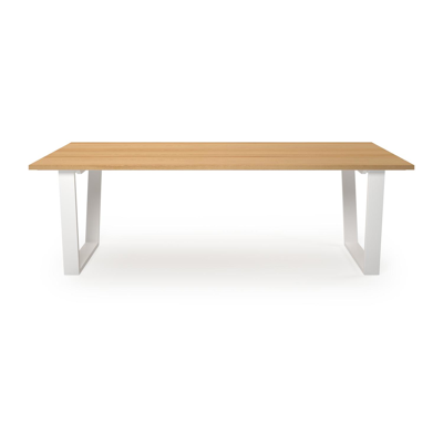 Pagino tuintafel in wit aluminium en teak - L 280 x B 115 x H 75 cm