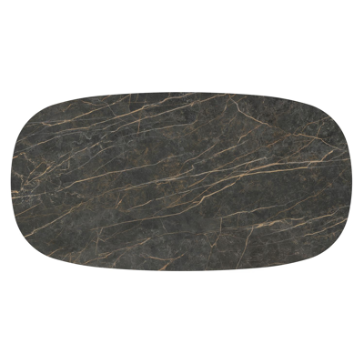 Amico tuintafel bombo in wit aluminium en volkeramiek Black Obsession - L 210 x B 110 x H 73.5 cm