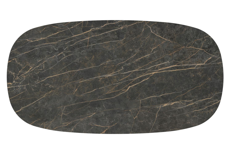 Amico tuintafel bombo in wit aluminium en volkeramiek Black Obsession - L 210 x B 110 x H 73.5 cm