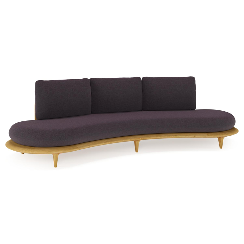 Bomero loungebank in teak met tundra red all weather sunbrella® luxe kussen