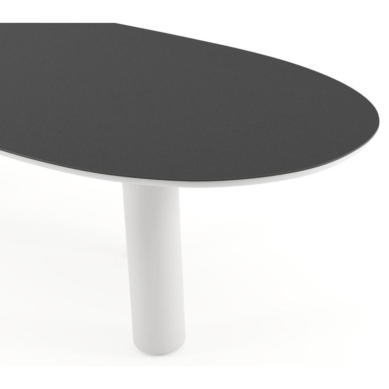 Amico tuintafel organisch in wit aluminium en volkeramiek Nero Black - L 280 x B 120 x H 73.5 cm