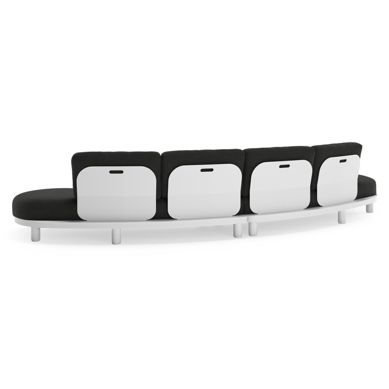 Donato loungebank in wit aluminium met all weather sunbrella® luxe Chartres Sooty kussen