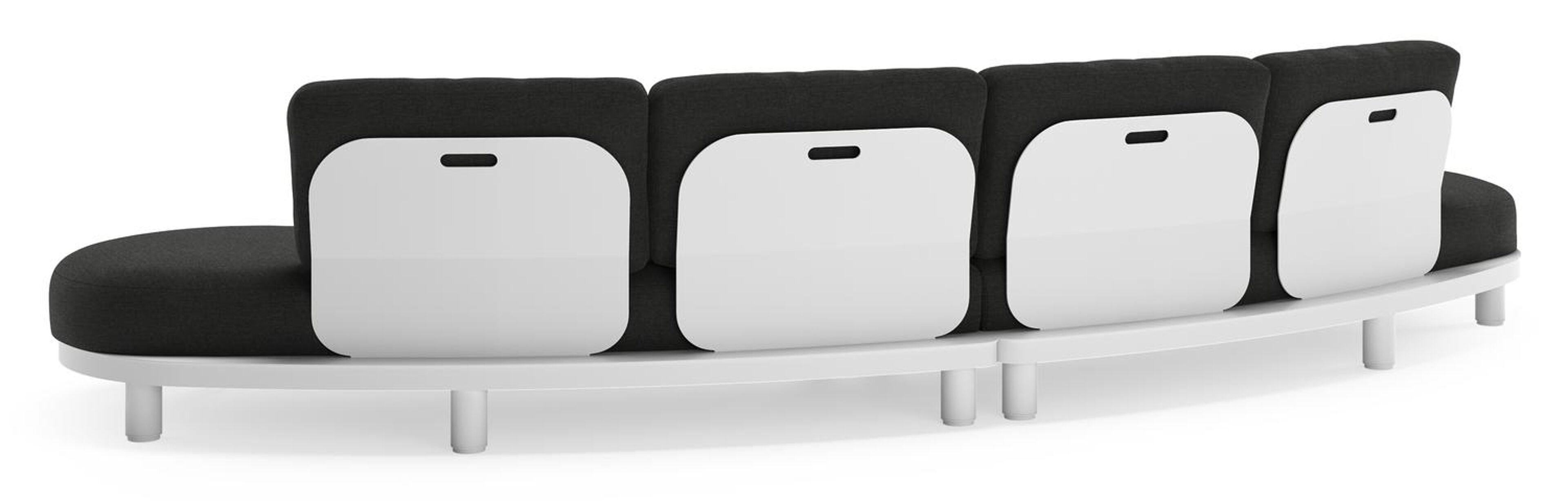 Donato loungebank in wit aluminium met all weather sunbrella® luxe Chartres Sooty kussen