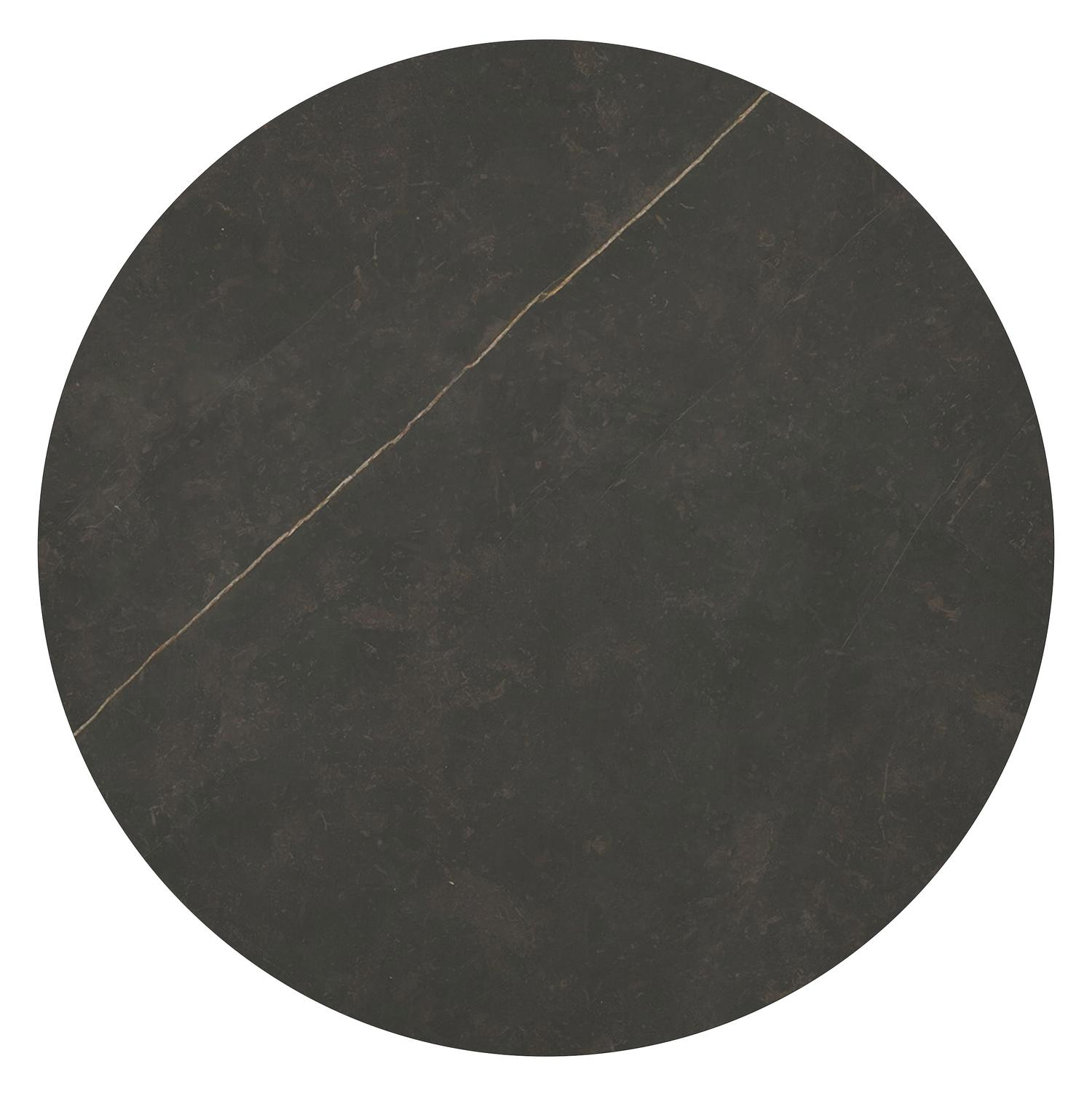 Table de basse Amico ronde en aluminium noir et céramique pleine Calatorao - Diam. 110 x Haut. 28 cm