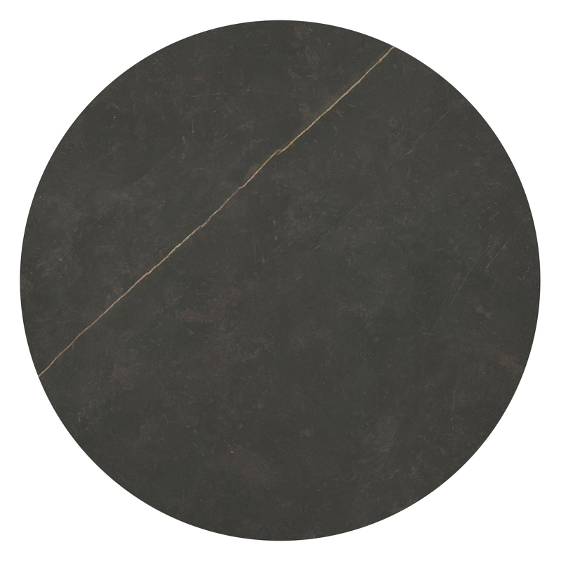 Table de basse Amico ronde en aluminium noir et céramique pleine Calatorao - Diam. 110 x Haut. 28 cm