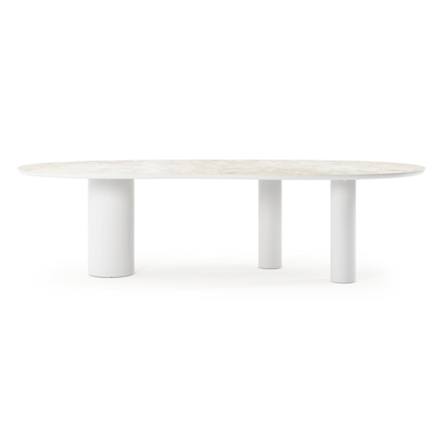 Organo tuintafel organisch in wit aluminium en volkeramiek Rapolano L 280 x B 120 cm