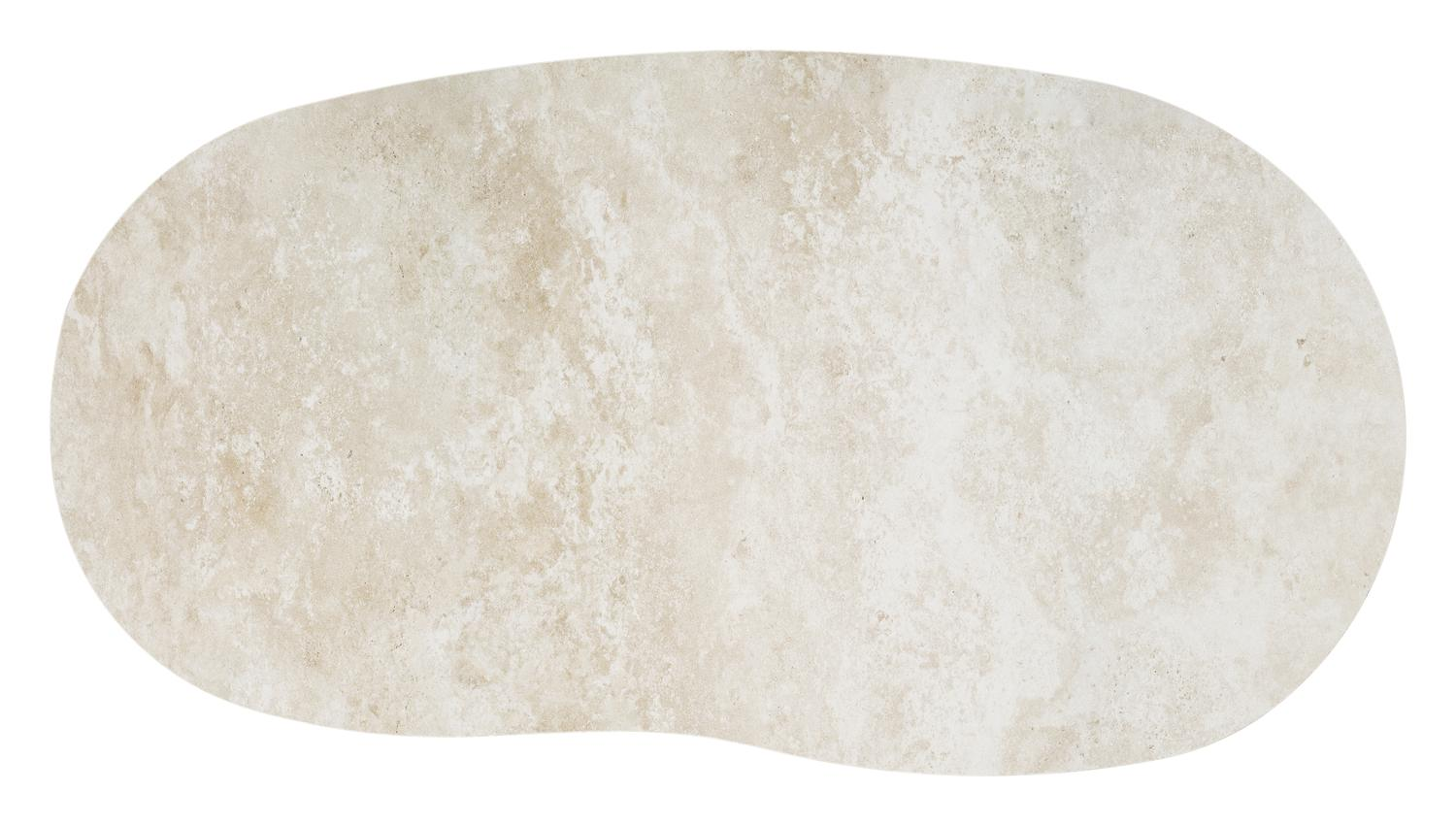 Amico loungetafel organisch in taupe aluminium en volkeramiek Rapolano - L 170 x B 91 x H 25 cm