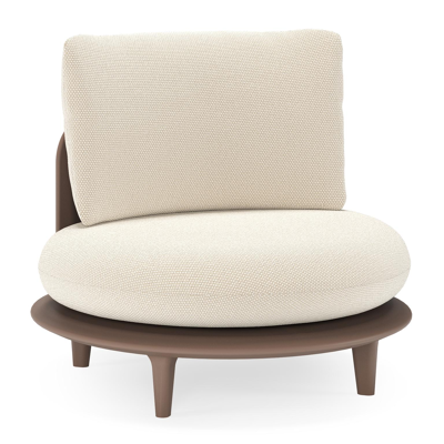 Bomero loungestoel in taupe aluminium met althea off white all weather cosytica kussen