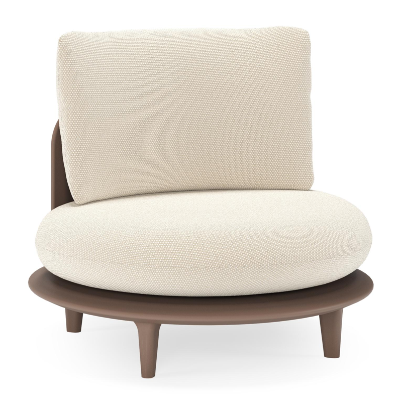 Bomero loungestoel in taupe aluminium met althea off white all weather cosytica kussen