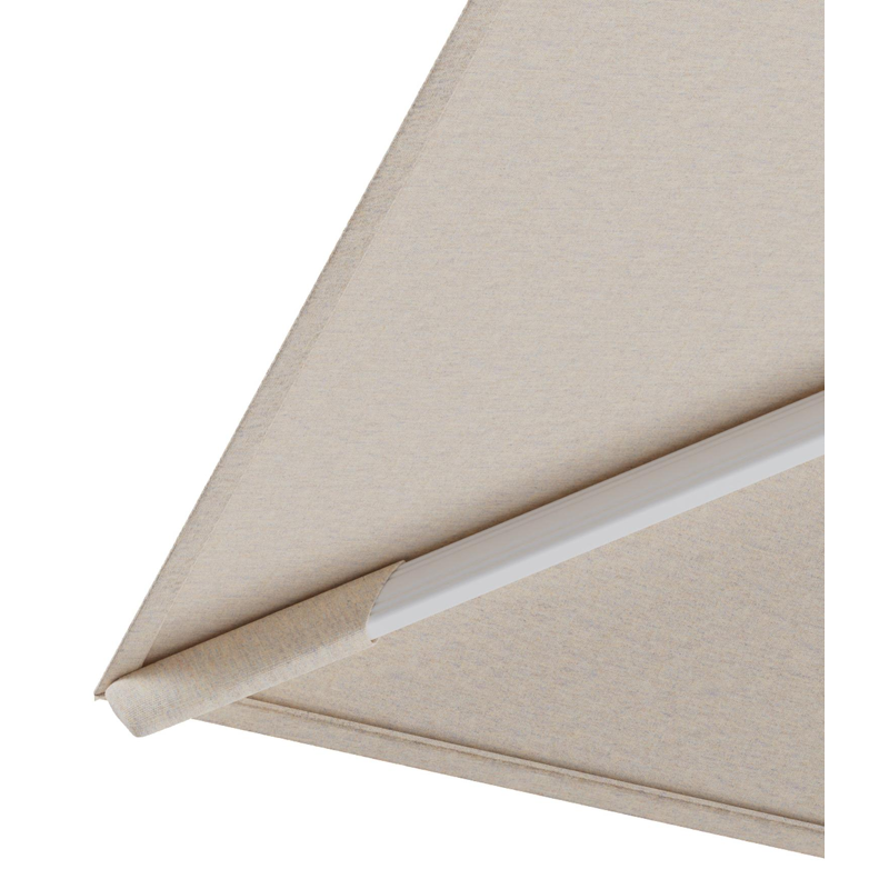 Rufina zweefparasol tiltfunctie in wit aluminium en parasoldoek in All Weather Sunbrella® Luxe Heritage Papyrus - L1 400 x L2 300 cm (zonder voet) (zonder voet)