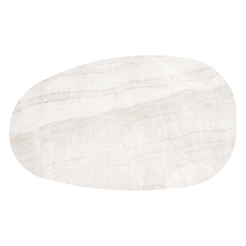 Donato loungetafel organisch in beige aluminium en volkeramiek Taj Mahal - L 150.5 x B 90 x H 24.5 cm