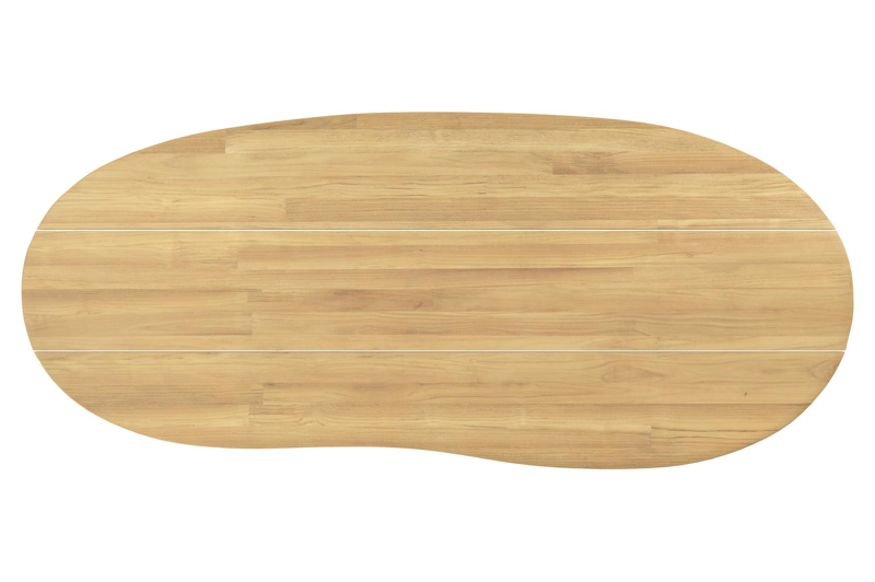 Amico tuintafel organisch in beige aluminium en teak - L 280 x B 120 x H 73.5 cm