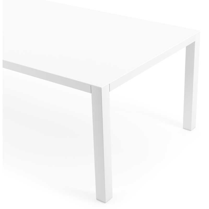 Como tuintafel in wit aluminium en volkeramiek arctic white - L 280 x B 110 x H 75 cm