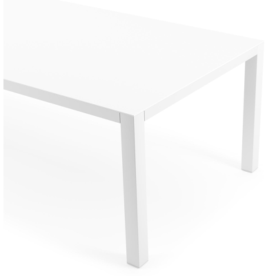 Como tuintafel in wit aluminium en volkeramiek arctic white - L 280 x B 110 x H 75 cm