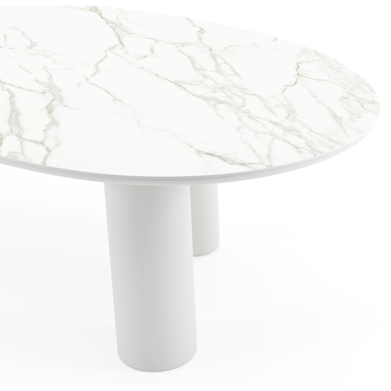 Amico tuintafel mango in wit aluminium en volkeramiek Calacatta - L 260 x B 130 x H 74 cm