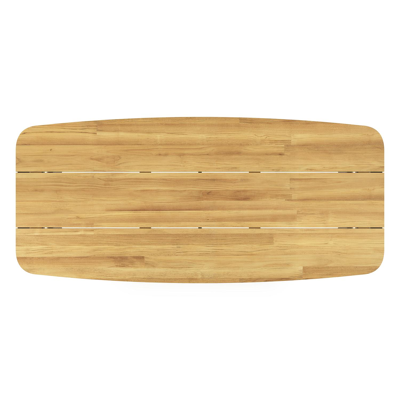 Cesano tuintafel bootvorm in zwart aluminium en teak - L 255 x B 115 x H 75 cm