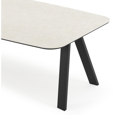 Cesano tuintafel in zwart aluminium en volkeramiek shilin - L 255 x B 115 x H 75 cm