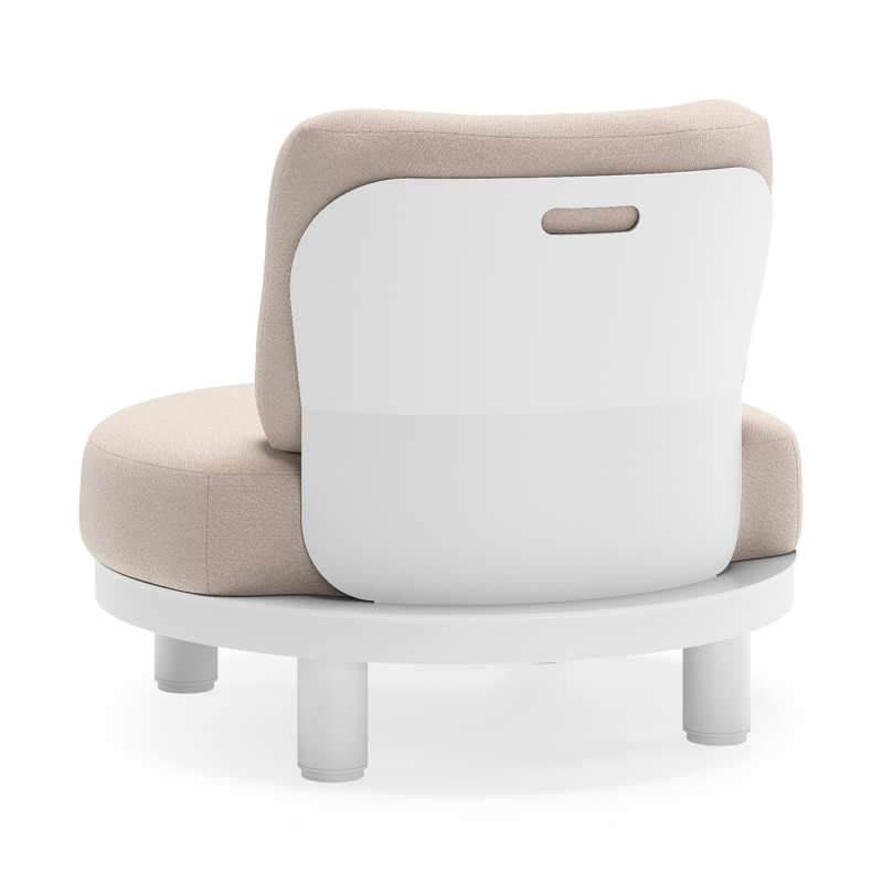 Donato loungestoel in wit aluminium met all weather sunbrella® luxe Wander Pilat kussen