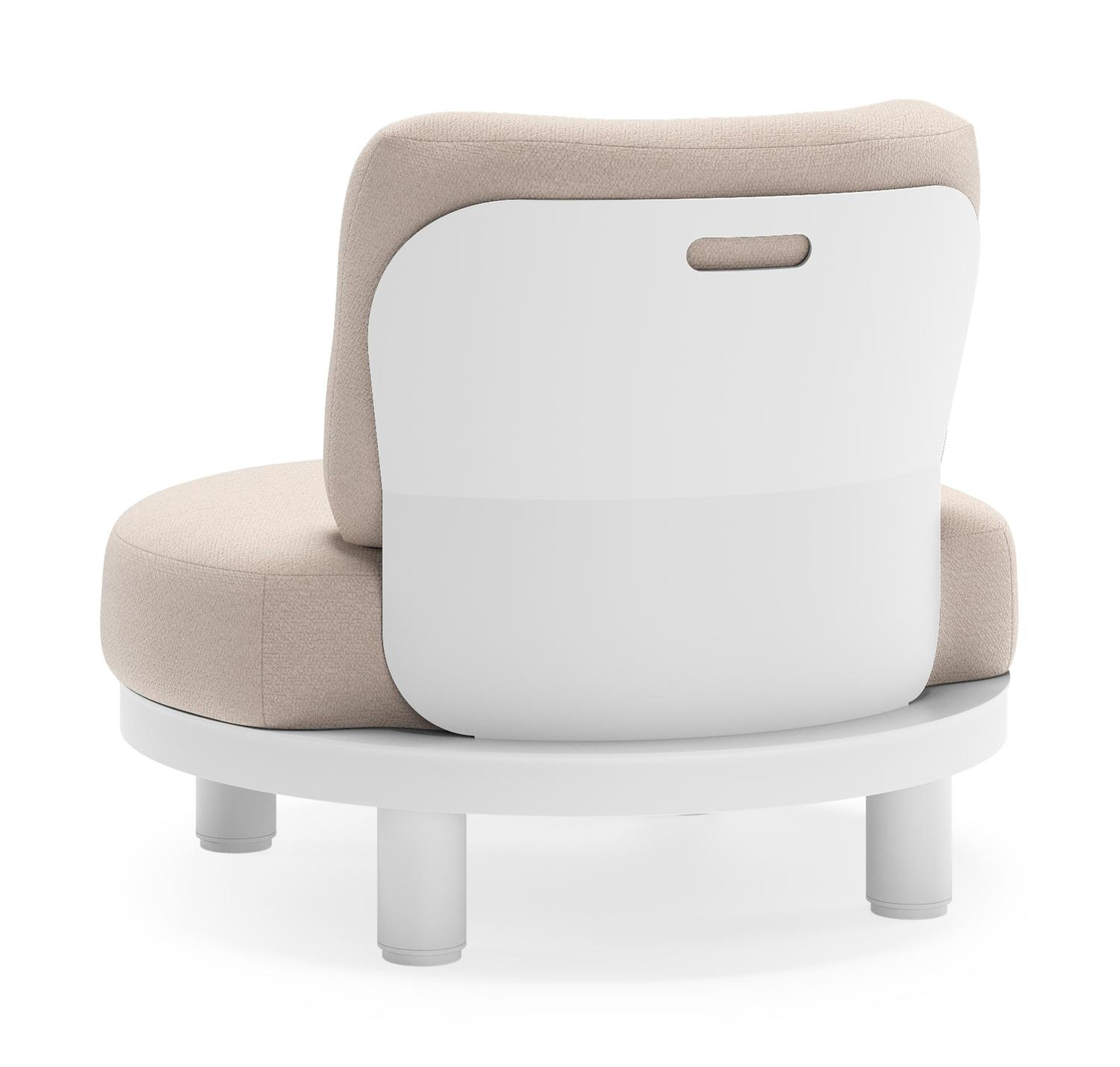 Fauteuil de jardin Donato en aluminium blanc et coussins en all weather sunbrella® luxe Wander Pilat