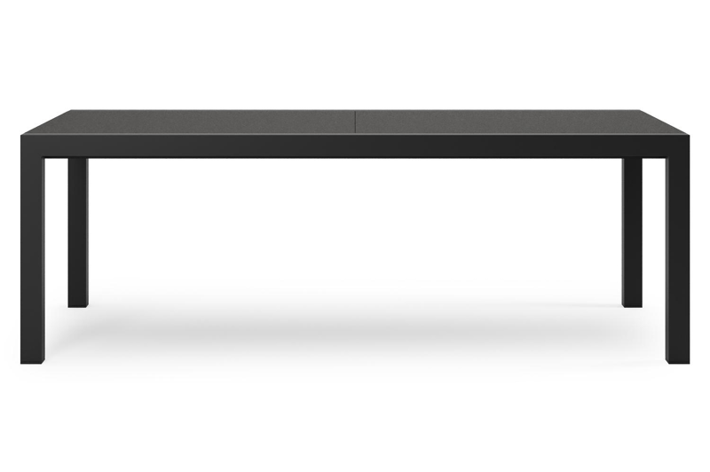 Calobra tuintafel rechthoekig in zwart aluminium en sintered stone notte minerale - L 220 - 330 x B 107 x H 73 cm