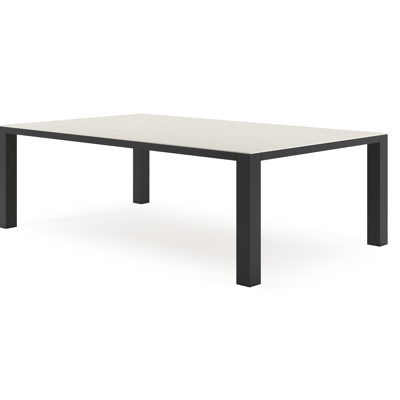 Table de jardin Nano en aluminium noir et céramique pleine shilin - Lg 240 x Larg. 148 x H 75 cm