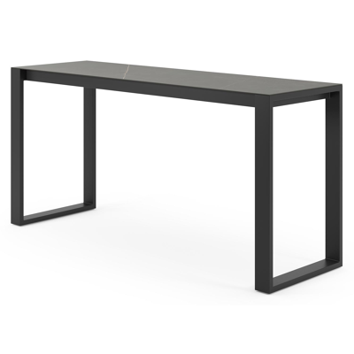 Verato bartafel in zwart aluminium en volkeramiek calatorao - L 220 x B 70 x H 106 cm