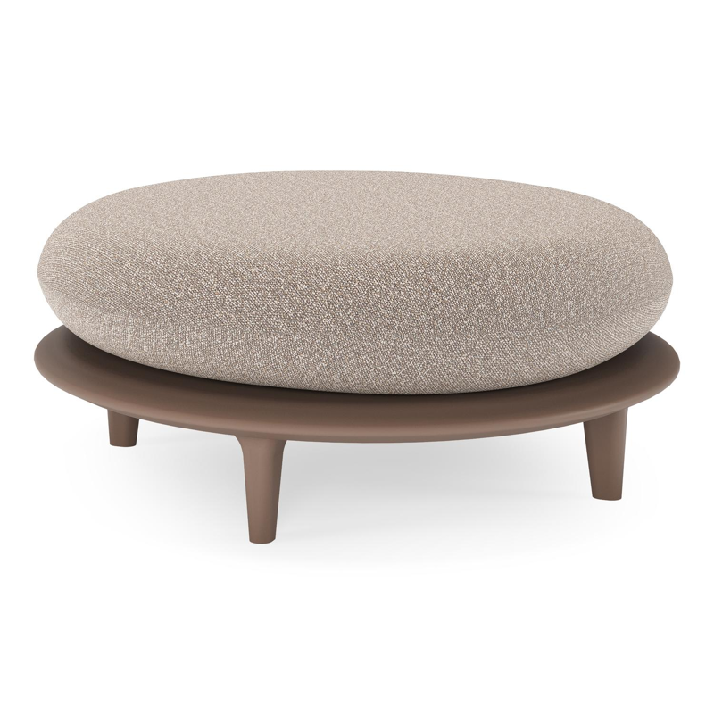 Bomero poef in taupe aluminium met wander manioc all weather sunbrella® luxe kussen