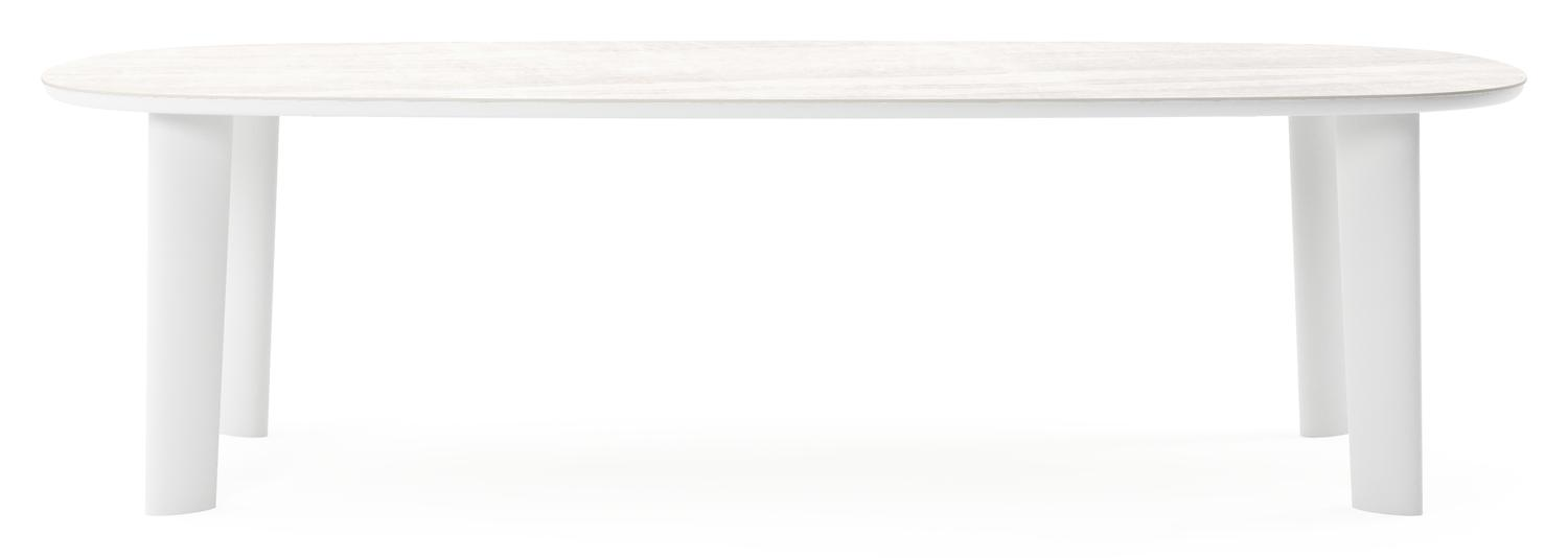 Amico tuintafel bombo in wit aluminium en volkeramiek Taj Mahal - L 270 x B 125 x H 73.5 cm