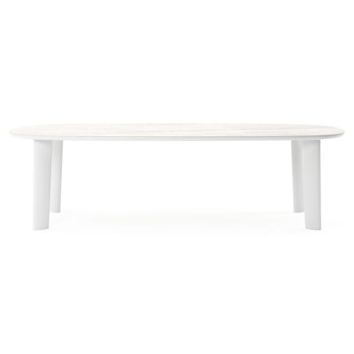Amico tuintafel bombo in wit aluminium en volkeramiek Taj Mahal - L 270 x B 125 x H 73.5 cm
