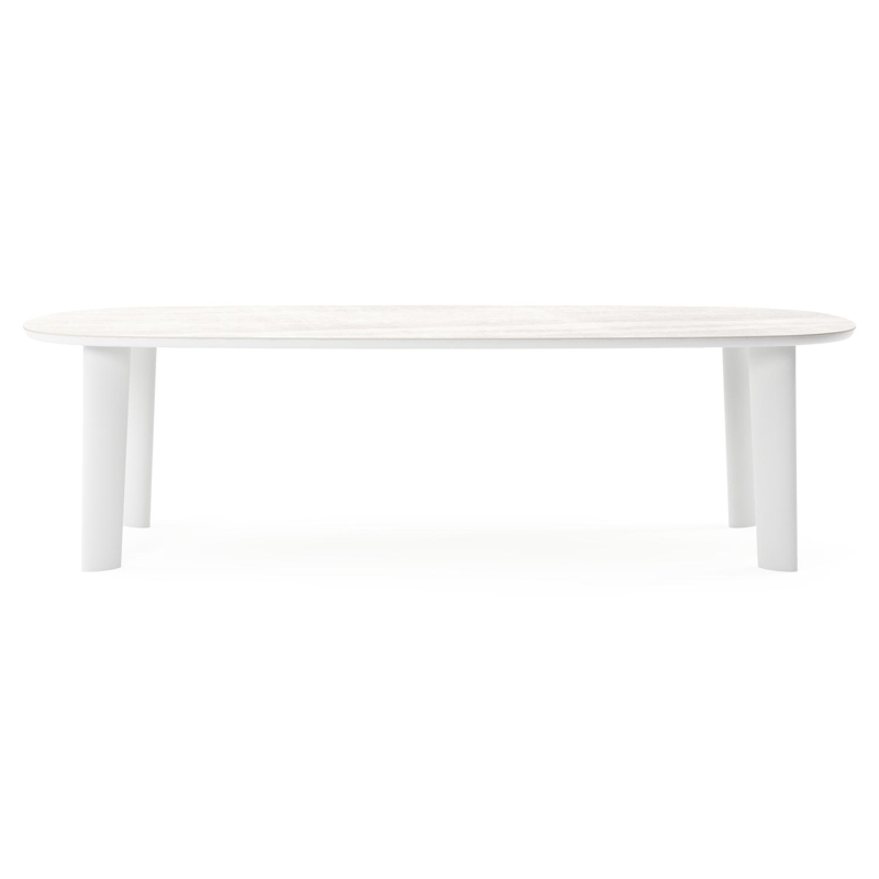 Amico tuintafel bombo in wit aluminium en volkeramiek Taj Mahal - L 270 x B 125 x H 73.5 cm