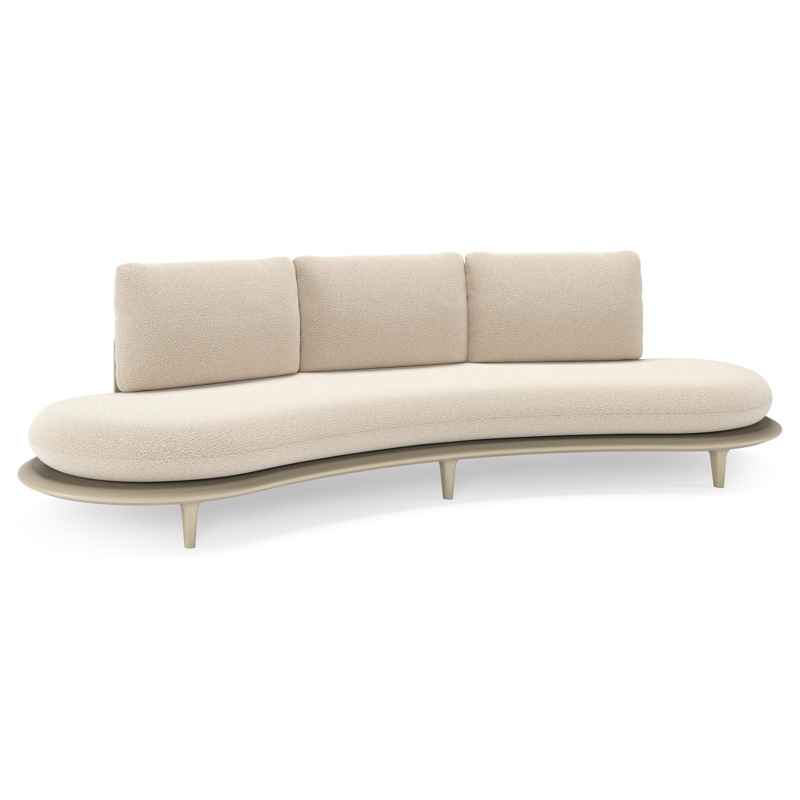 Bomero loungebank in beige aluminium met lopi sand all weather sunbrella® luxe kussen