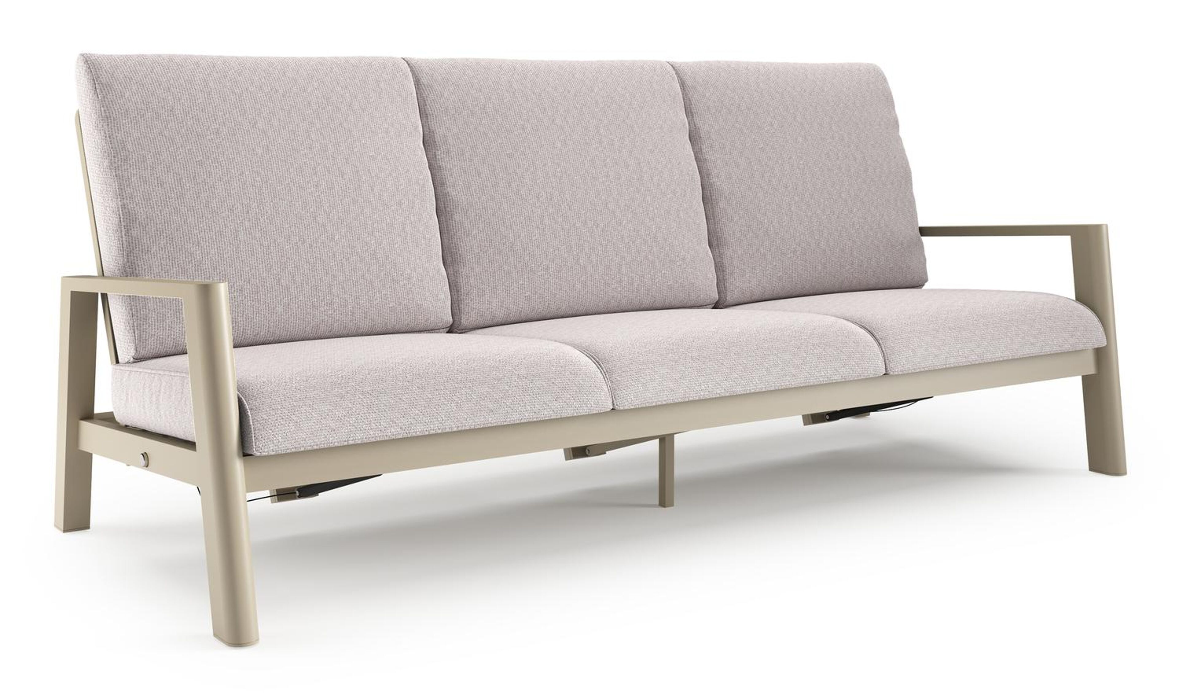 Cirello loungebank in beige aluminium met wander gobi all weather sunbrella® luxe kussen