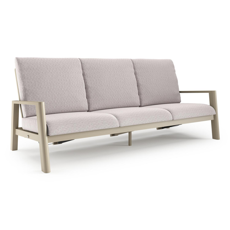 Cirello loungebank in beige aluminium met wander gobi all weather sunbrella® luxe kussen
