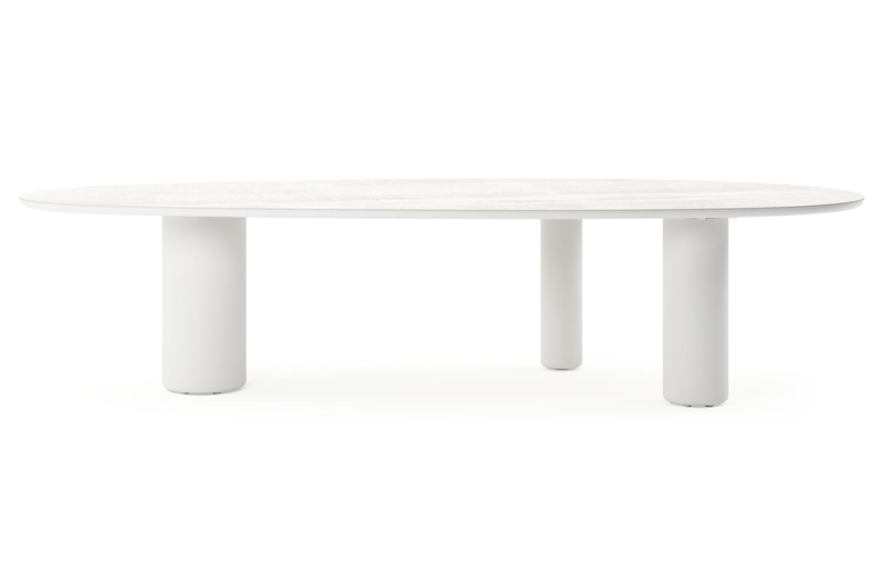 Amico tuintafel mango in wit aluminium en volkeramiek Taj Mahal - L 320 x B 140 x H 73.5 cm