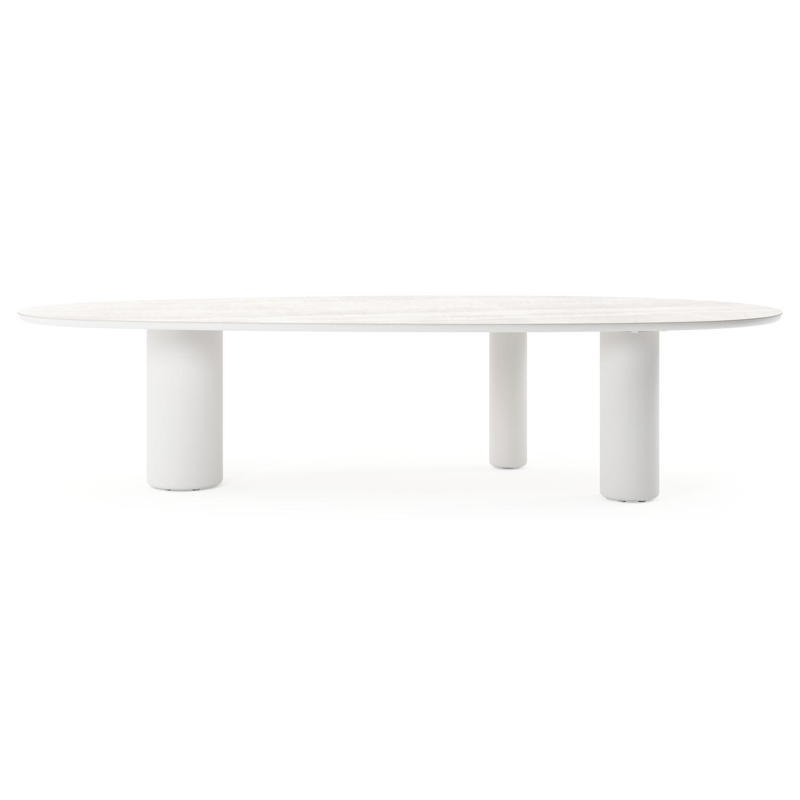 Amico tuintafel mango in wit aluminium en volkeramiek Taj Mahal - L 320 x B 140 x H 73.5 cm