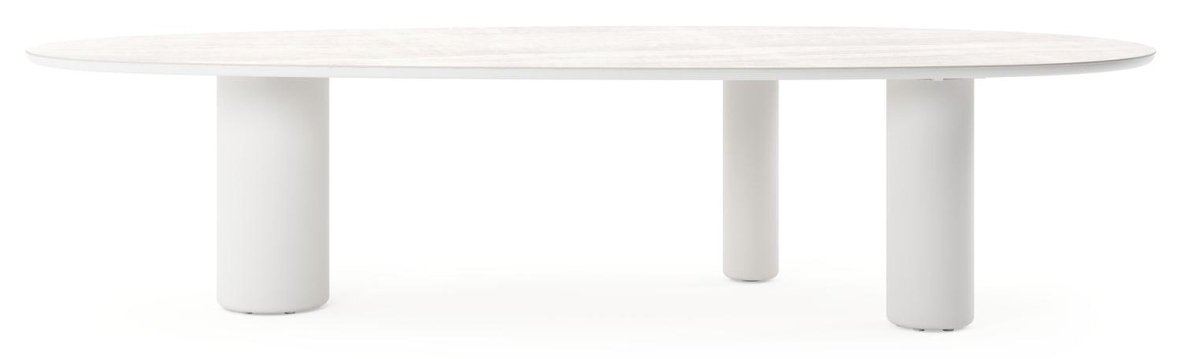 Amico tuintafel mango in wit aluminium en volkeramiek Taj Mahal - L 320 x B 140 x H 74 cm