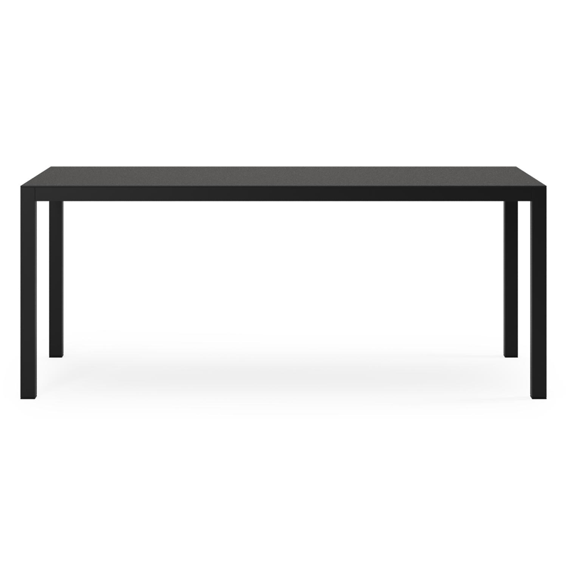 Ensemble de jardin Feltro en aluminium noir et sintered stone notte minerale avec 6 chaises de jardin Artena