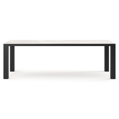 Nano tuintafel rechthoekig in zwart aluminium en volkeramiek Taj Mahal - L 240 x B 100 x H 75 cm