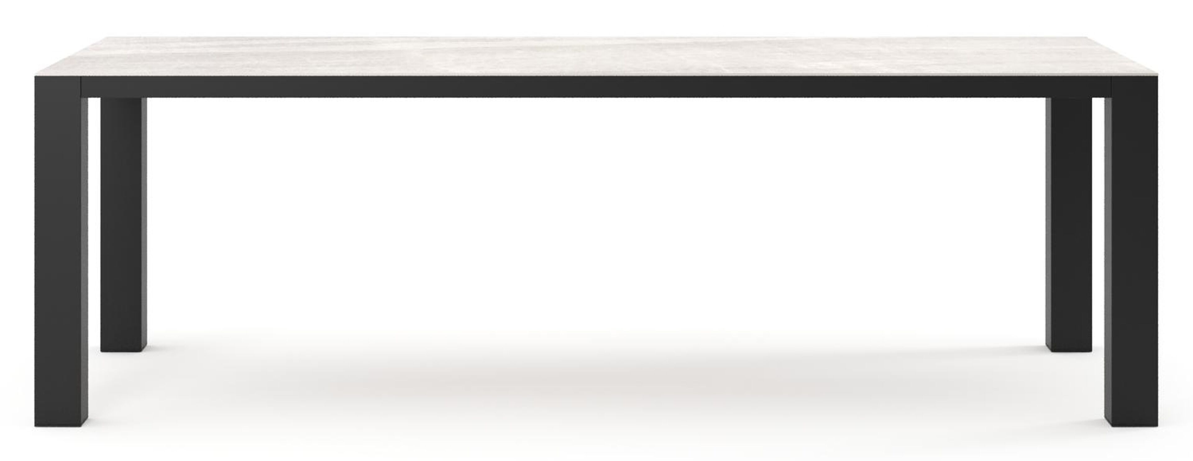Nano tuintafel rechthoekig in zwart aluminium en volkeramiek Taj Mahal - L 240 x B 100 x H 75 cm