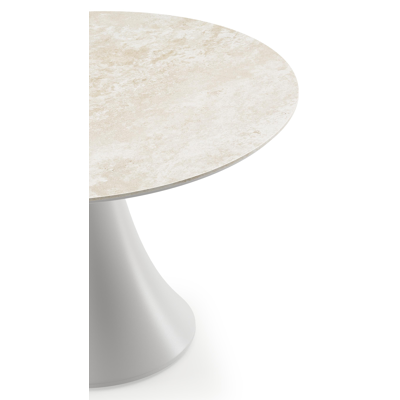 Fano loungetafel rond in wit aluminium en volkeramiek Rapolano - Dia. 85 x H 55 cm