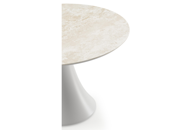 Fano loungetafel rond in wit aluminium en volkeramiek Rapolano - Dia. 85 x H 55 cm