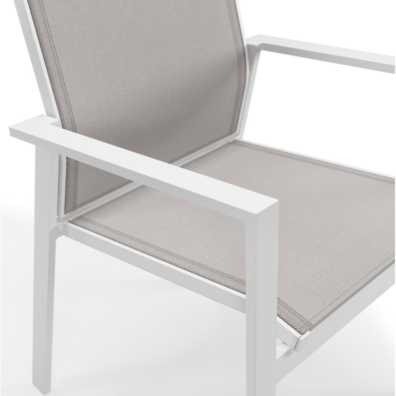 Bahia tuinset in wit aluminium en polywood met 8 Bahia tuinstoelen