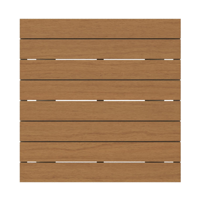 Table basse Alora en beige aluminium et polywood - Lg. 77 x Lrg. 77 x Haut. 35 cm